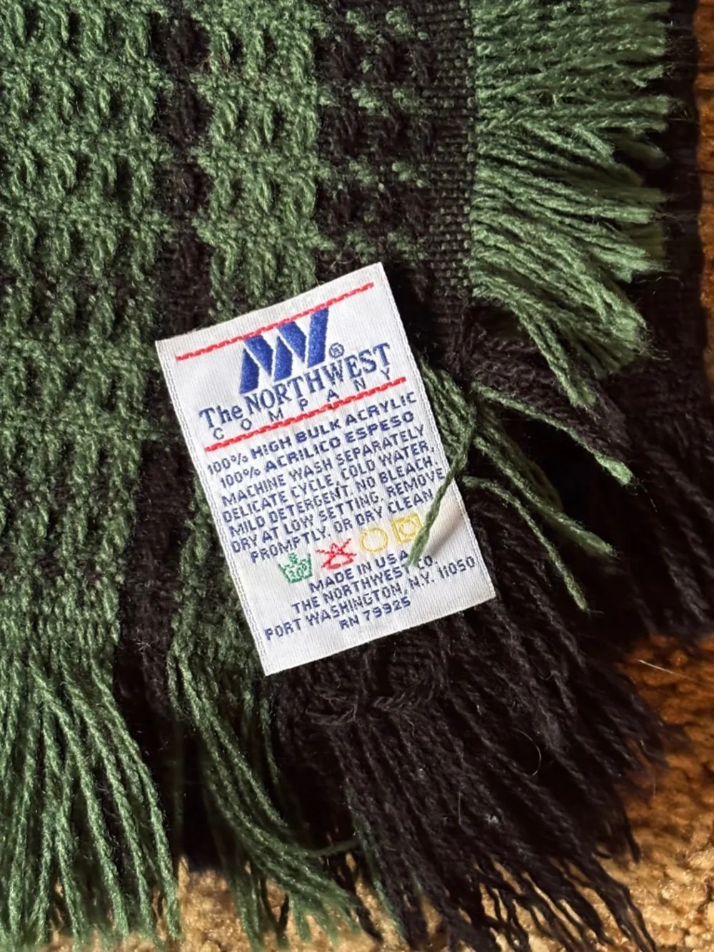 The Northwest Company Throw Blanket Made in USA Vintage Tartan Plaid Blue Green